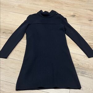 Saint James Black Midi Dress with Shoulder Buttons